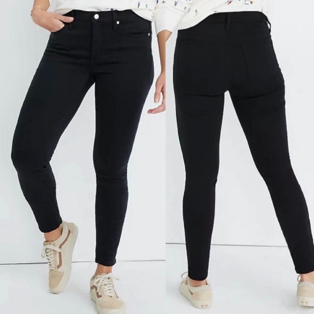 Madewell 9” high rise black skinny jeans